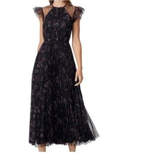 Jill Stuart Dress Femke Tulle Dot Chiffon Black Multi-Colored Size 6 - NWT